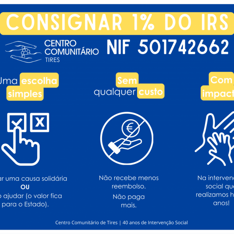 Consignação de 1% do seu IRS